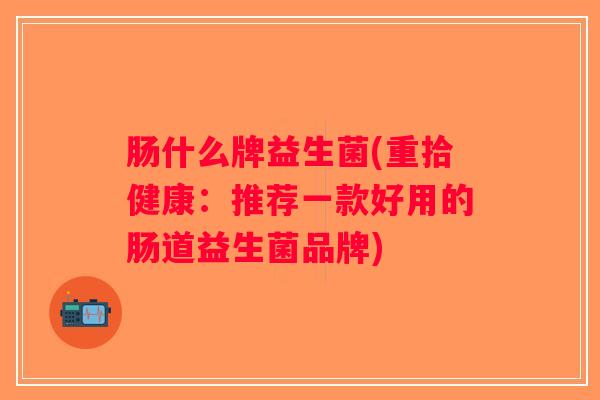 肠什么牌益生菌(重拾健康：推荐一款好用的肠道益生菌品牌)