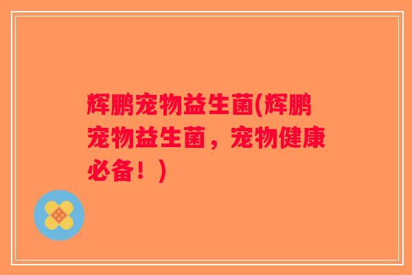 辉鹏宠物益生菌(辉鹏宠物益生菌，宠物健康必备！)