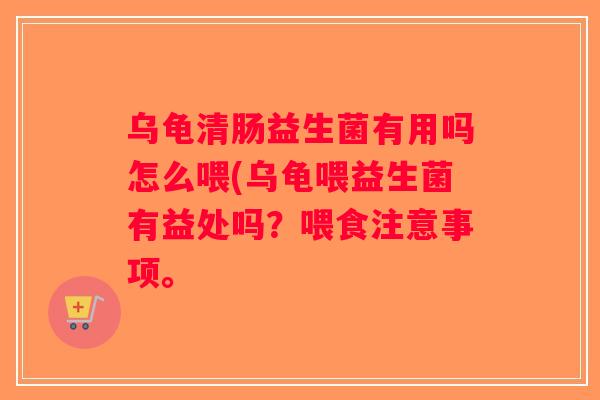 乌龟清肠益生菌有用吗怎么喂(乌龟喂益生菌有益处吗？喂食注意事项。