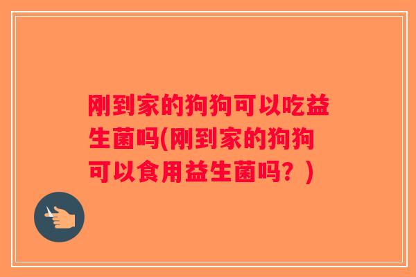 刚到家的狗狗可以吃益生菌吗(刚到家的狗狗可以食用益生菌吗？)