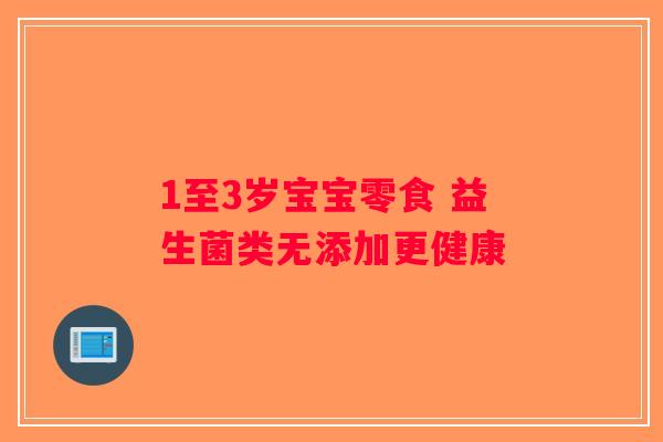 1至3岁宝宝零食 益生菌类无添加更健康