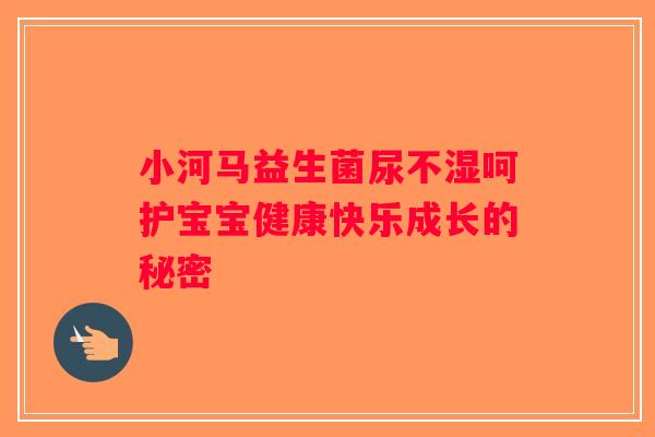 小河马益生菌尿不湿呵护宝宝健康快乐成长的秘密