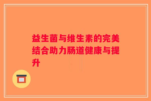 益生菌与维生素的完美结合助力肠道健康与提升
