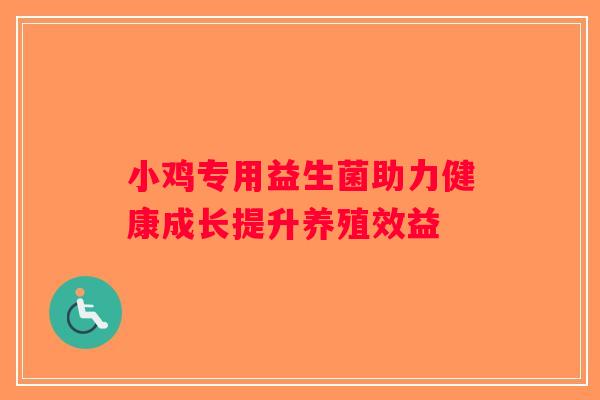 小鸡专用益生菌助力健康成长提升养殖效益