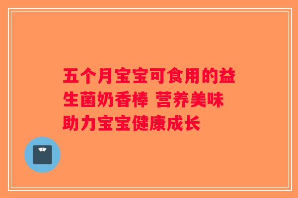 五个月宝宝可食用的益生菌奶香棒 营养美味助力宝宝健康成长