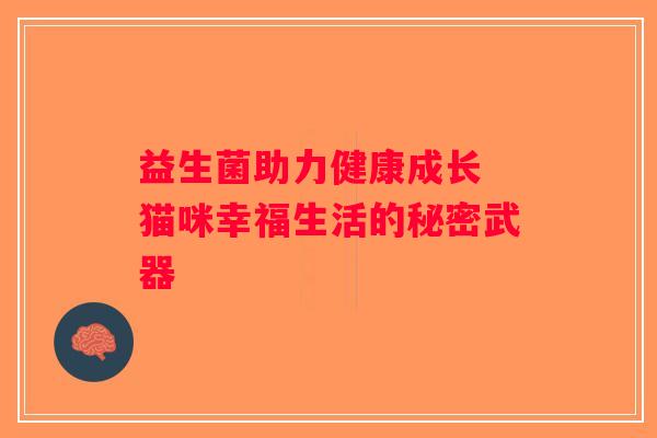 益生菌助力健康成长 猫咪幸福生活的秘密武器