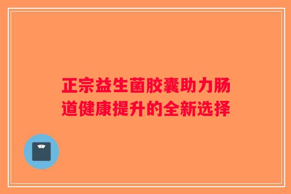 正宗益生菌胶囊助力肠道健康提升的全新选择