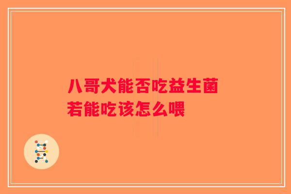 八哥犬能否吃益生菌 若能吃该怎么喂
