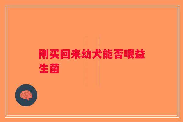 刚买回来幼犬能否喂益生菌