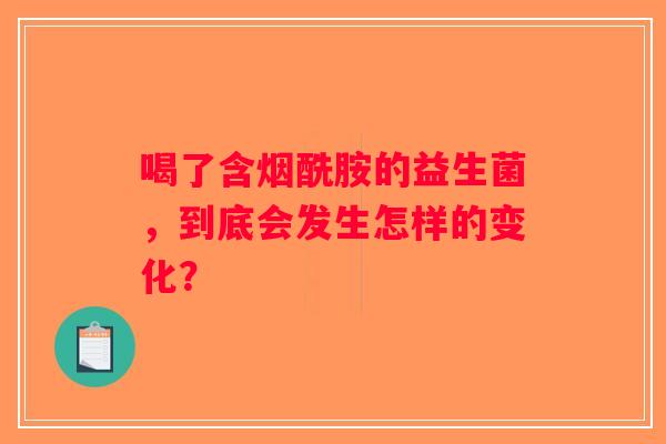 喝了含烟酰胺的益生菌，到底会发生怎样的变化？