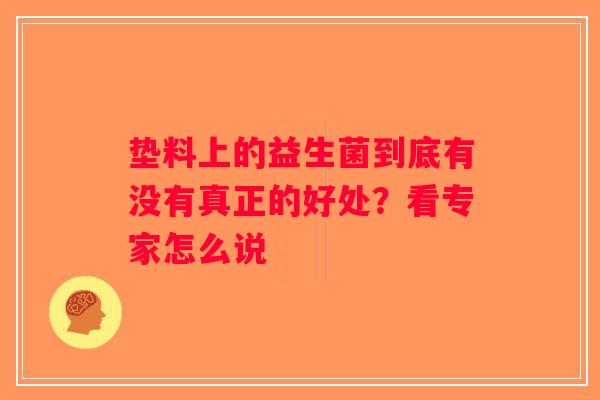 垫料上的益生菌到底有没有真正的好处？看专家怎么说