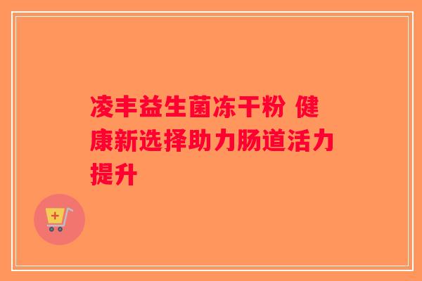凌丰益生菌冻干粉 健康新选择助力肠道活力提升