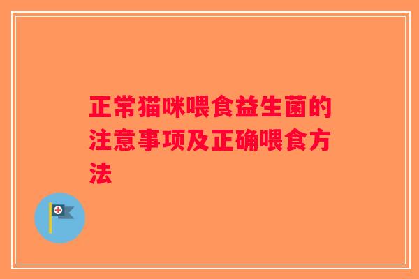 正常猫咪喂食益生菌的注意事项及正确喂食方法