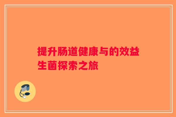 提升肠道健康与的效益生菌探索之旅